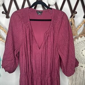 City Chic Darling Puff Roseberry Boho Midi Dress
